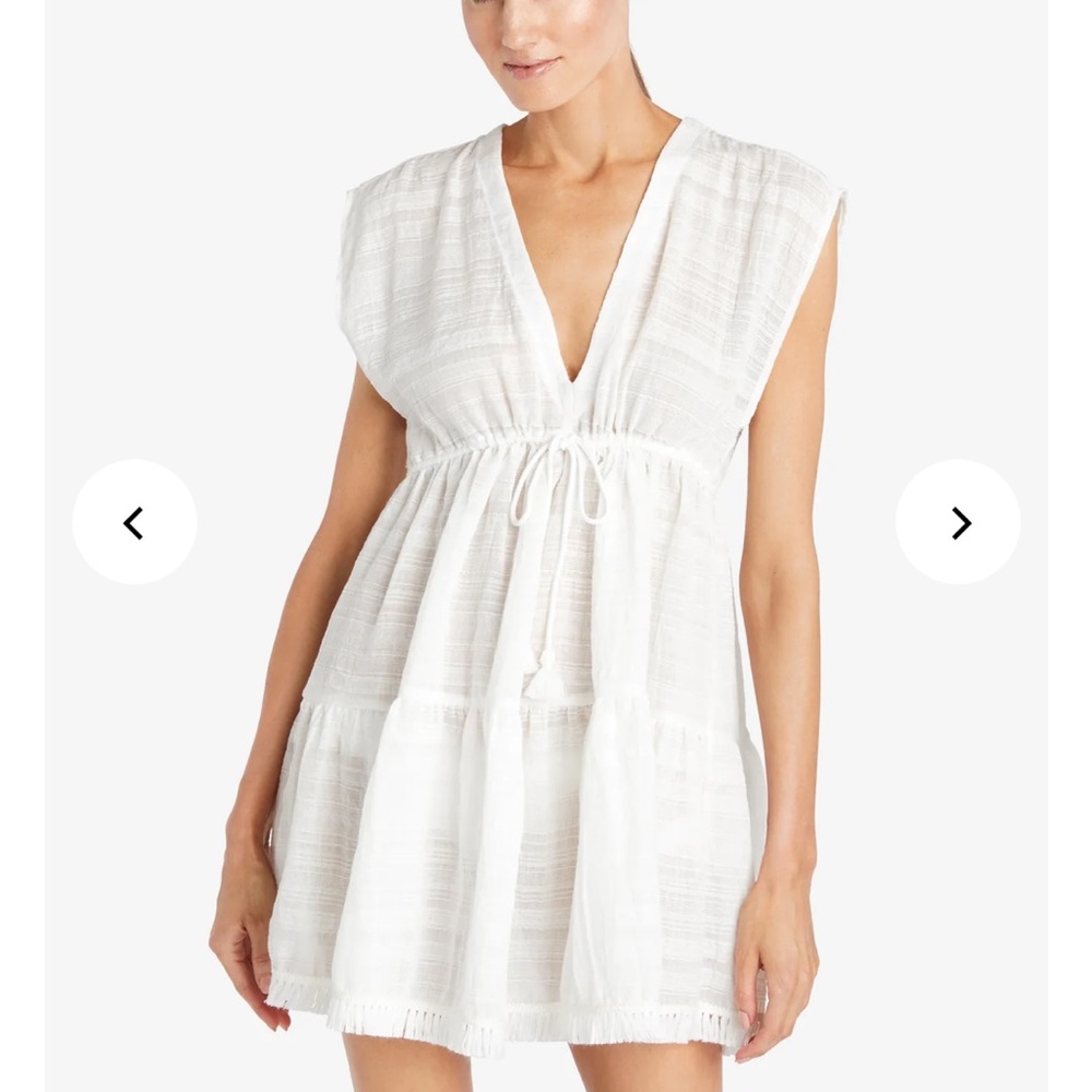 NWT Robin Piccone White V-Neck Mini Dress